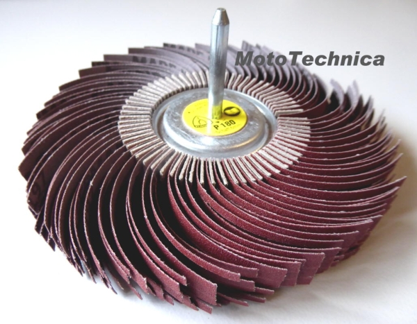 Schleifmop geschlitzten Lamellen 25 mm oder 50 mm Breite 6mm Aufnahme Ø 180 mm   Typ MM 630
